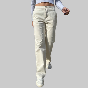 Brandy Melville Women's Jada Pants Trousers Size M Khaki Casual Straight Leg EUC